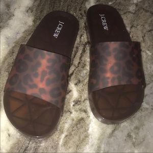 NWOT J Crew Animal Print Slides